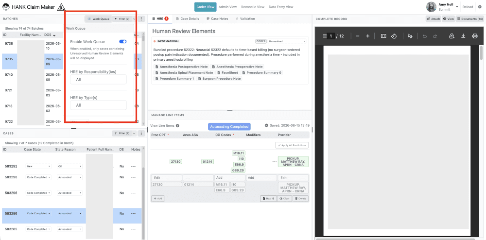 When activated, the Work Queue filter automatically filters your batch /case list to only show batches that contain cases th…