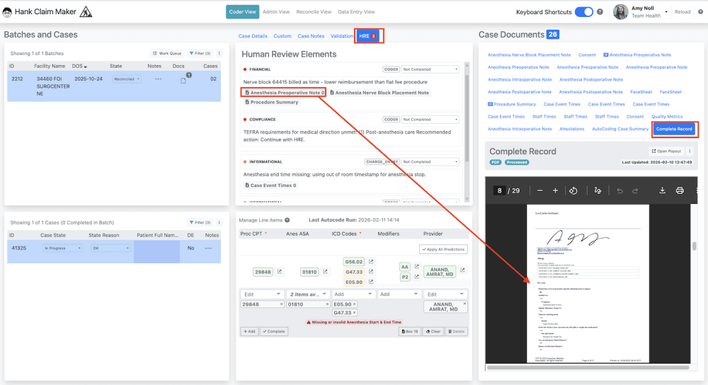 Each element contains a documentation link that navigates to the referenced page inside the Complete Record.