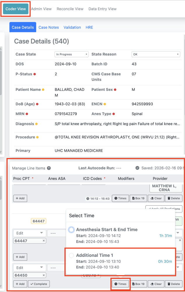 3) Once you have added the line item to associate to the additional time, select 'Times' and then select the Time 1 (or othe…