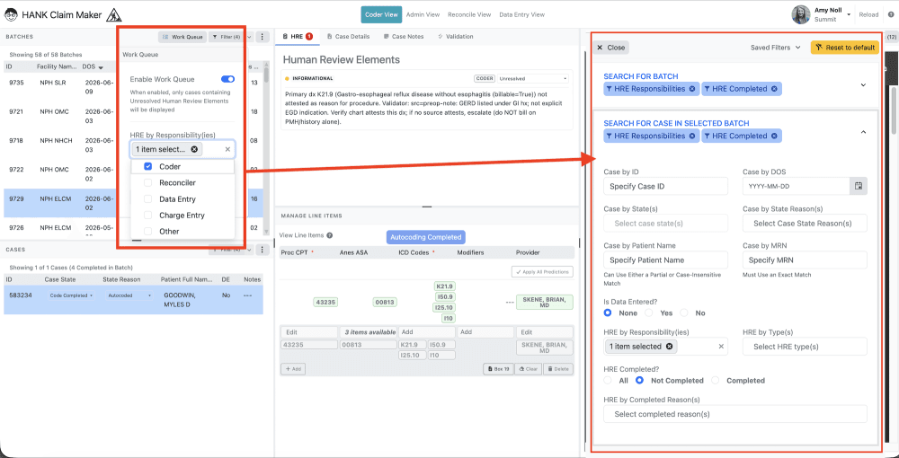 All the filters applied in the Work Queue settings apply filters to the larger filter set as well.