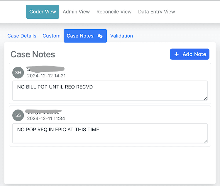 Make sure to select ' Submit' once the note is written.