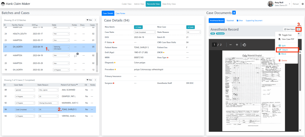Ensure that the appropriate batch and case are selected in the Batch Selection Pane [1] and Case Selection Pane [2] and…