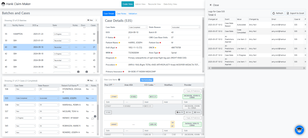 There is an option to export the case audit log in the audit log pane.