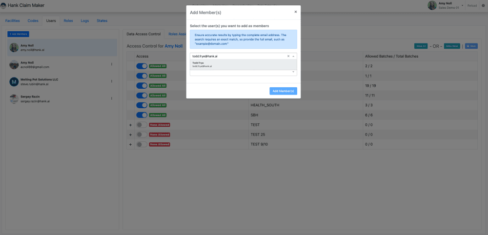 You will also need to assign a role to your new user in this same pop up.