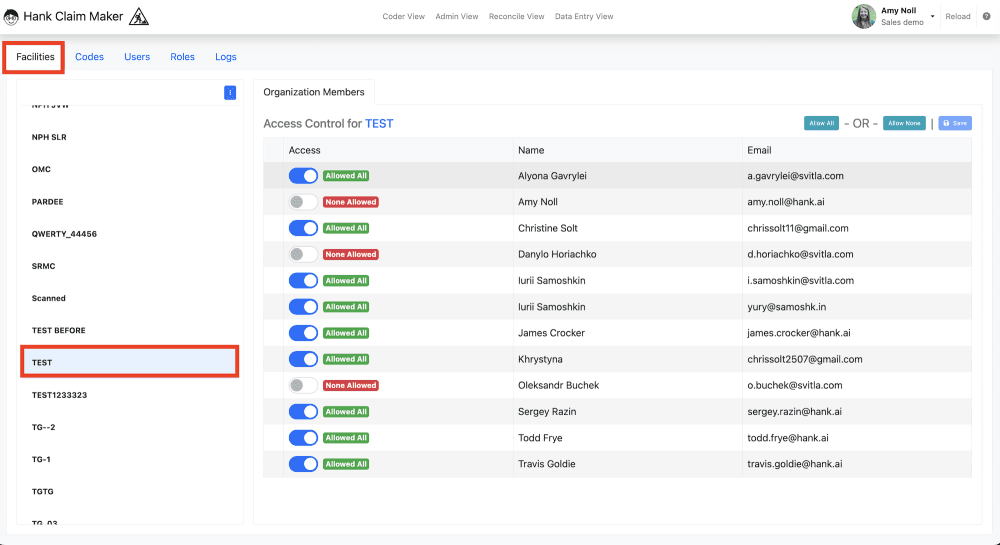 4) Select the new facility in the list and make sure to grant access to yourself and any organization users who need to use…